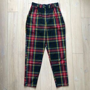 LTT Love Too True Tartan Tapered Trousers in Black Women’s Size S Made in the UK